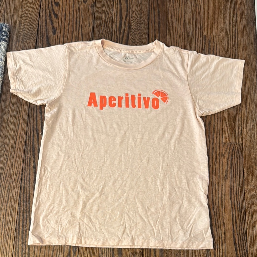 J. Crew Vintage Pale Pink and Orange Short Sleeve Graphic Tee